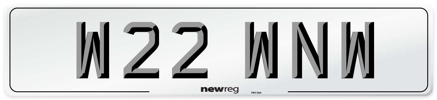 W22 WNW Number Plate from New Reg